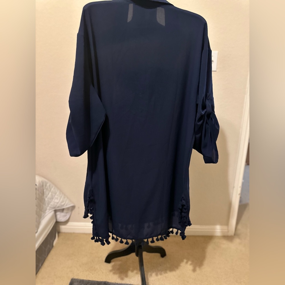 Yincro Womens Swimsuit Coverup Bathing Suit Beach Dress with Tassel Sz 2 XL - Picture 8 of 12